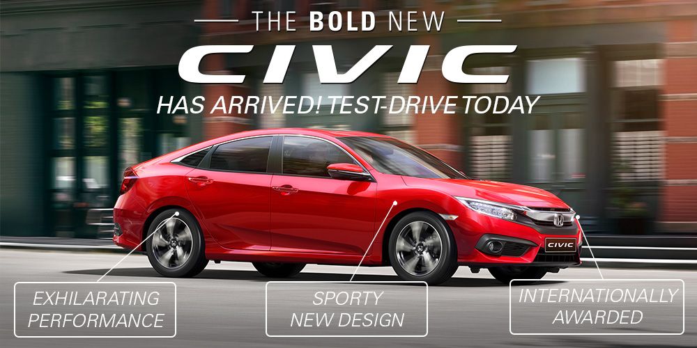 The 2016 Honda Civic has arrived at Col Crawford Motors
